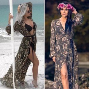 Zara Wrap Dress with Beaded Embroidery